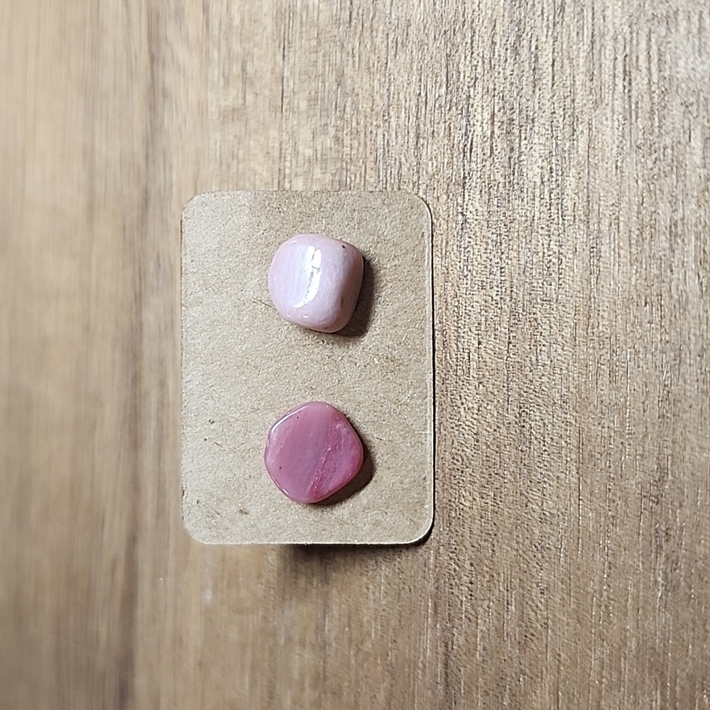 Rhodonite Stud Earrings - Picture 2 of 10
